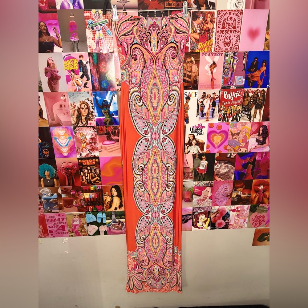 Fashion Nova Vibrant Paisley Maxi Dress